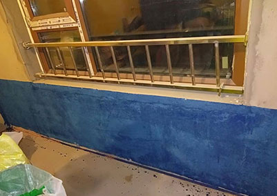 汇宏悦澜湾二期D4号楼一楼防水层施工现场